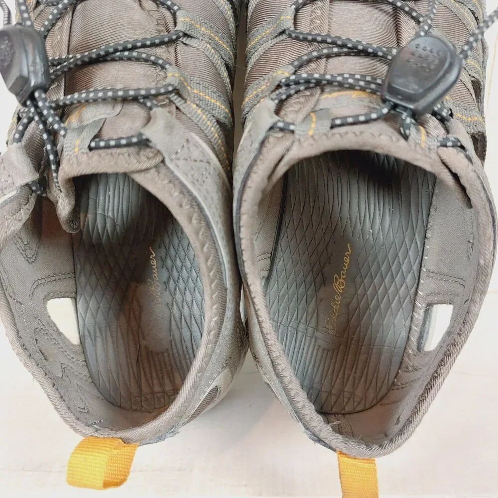 Eddie Bauer Arvada Water Sandals Mens 10 Brown Gray Bungee Trail Hiking Shoes